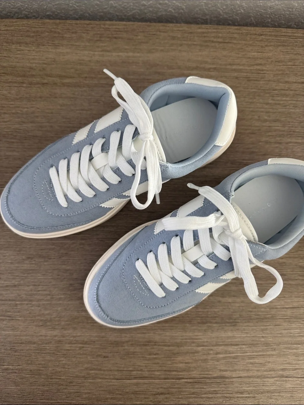 Madden Girl Powder Blue and White Platform Sneakers